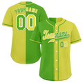 Custom Green Yellow Gradient Fashion Yellow Authentic Baseball Jersey