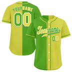 Custom Green Yellow Gradient Fashion Yellow Authentic Baseball Jersey