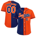 Custom Blue Orange Gradient Fashion Orange Authentic Baseball Jersey