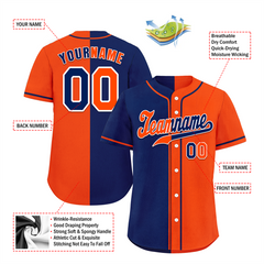 Custom Blue Orange Gradient Fashion Orange Authentic Baseball Jersey