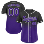 Custom Black Purple Fade Fashion Purple Authentic Baseball Jersey