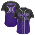Custom Black Purple Fade Fashion Purple Authentic Baseball Jersey
