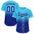 Custom Aqua Blue Fade Fashion Blue Authentic Baseball Jersey
