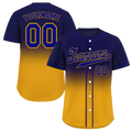 Custom Purple Yellow Fade Fashion Purple Authentic Baseball Jersey