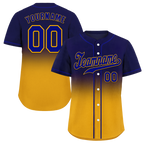 Custom Purple Yellow Fade Fashion Purple Authentic Baseball Jersey