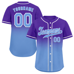 Custom Purple Aqua Fade Fashion Aqua Authentic Baseball Jersey