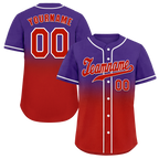 Custom Purple Red Fade Fashion Red Authentic Baseball Jersey
