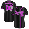 Custom Black Stripe Fashion Purple Authentic Baseball Jersey