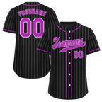 Custom Black Stripe Fashion Purple Authentic Baseball Jersey