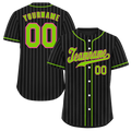 Custom Black Stripe Fashion Green Authentic Baseball Jersey