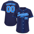 Custom Blue Stripe Fashion Aqua Authentic Baseball Jersey
