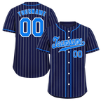 Custom Blue Stripe Fashion Aqua Authentic Baseball Jersey