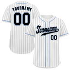 Custom White Stripe Fashion Black Authentic Baseball Jersey