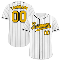 Custom White Stripe Fashion Orange Authentic Baseball Jersey