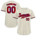 Custom White Stripe Fashion Red Authentic Baseball Jersey