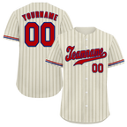 Custom White Stripe Fashion Red Authentic Baseball Jersey