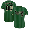 Custom Green Stripe Fashion Black Authentic Baseball Jersey