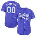 Custom Blue Stripe Fashion Grey Authentic Baseball Jersey