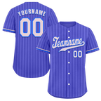 Custom Blue Stripe Fashion Grey Authentic Baseball Jersey