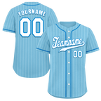 Custom Aqua Stripe Fashion White Authentic Baseball Jersey
