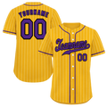 Custom Yellow Stripe Fashion Purple Authentic Baseball Jersey