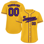 Custom Yellow Stripe Fashion Purple Authentic Baseball Jersey