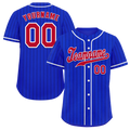 Custom Blue Stripe Fashion Brown Authentic Baseball Jersey