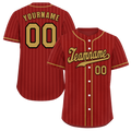Custom Brown Stripe Fashion Orange Authentic Baseball Jersey