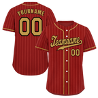 Custom Brown Stripe Fashion Orange Authentic Baseball Jersey