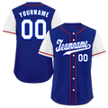 Custom Blue White Raglan Sleeves White Authentic Baseball Jersey