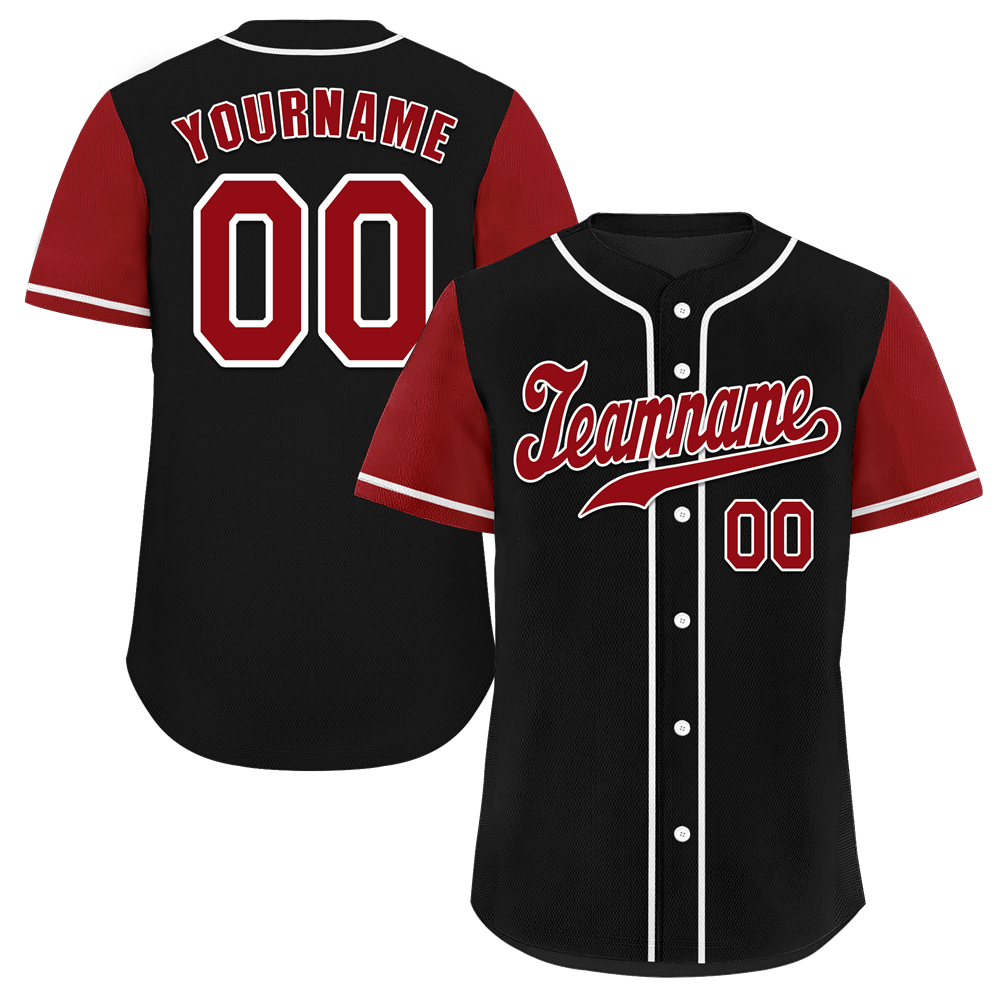 Custom Black Brown Raglan Sleeves Brown Authentic Baseball Jersey