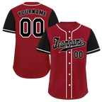 Custom Brown Black Raglan Sleeves Black Authentic Baseball Jersey