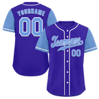 Custom Blue Aqua Raglan Sleeves Aqua Authentic Baseball Jersey