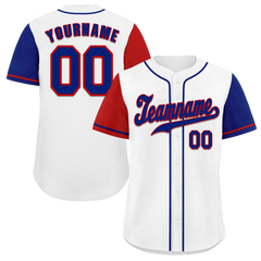 Custom White Two Tone Blue Authentic Baseball Jersey