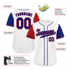 Custom White Two Tone Blue Authentic Baseball Jersey