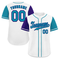 Custom White Two Tone Aqua Authentic Baseball Jersey