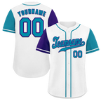 Custom White Two Tone Aqua Authentic Baseball Jersey