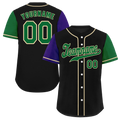 Custom Black Two Tone Green Authentic Baseball Jersey