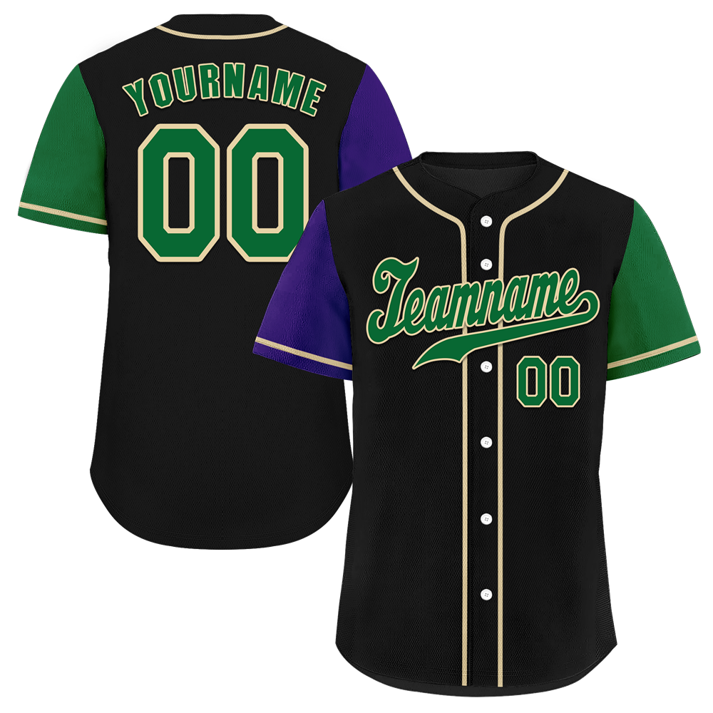 Custom Black Two Tone Green Authentic Baseball Jersey