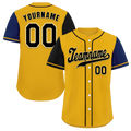 Custom Yellow Two Tone Black Authentic Baseball Jersey