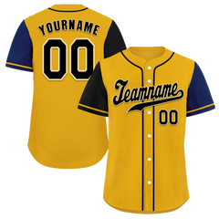 Custom Yellow Two Tone Black Authentic Baseball Jersey