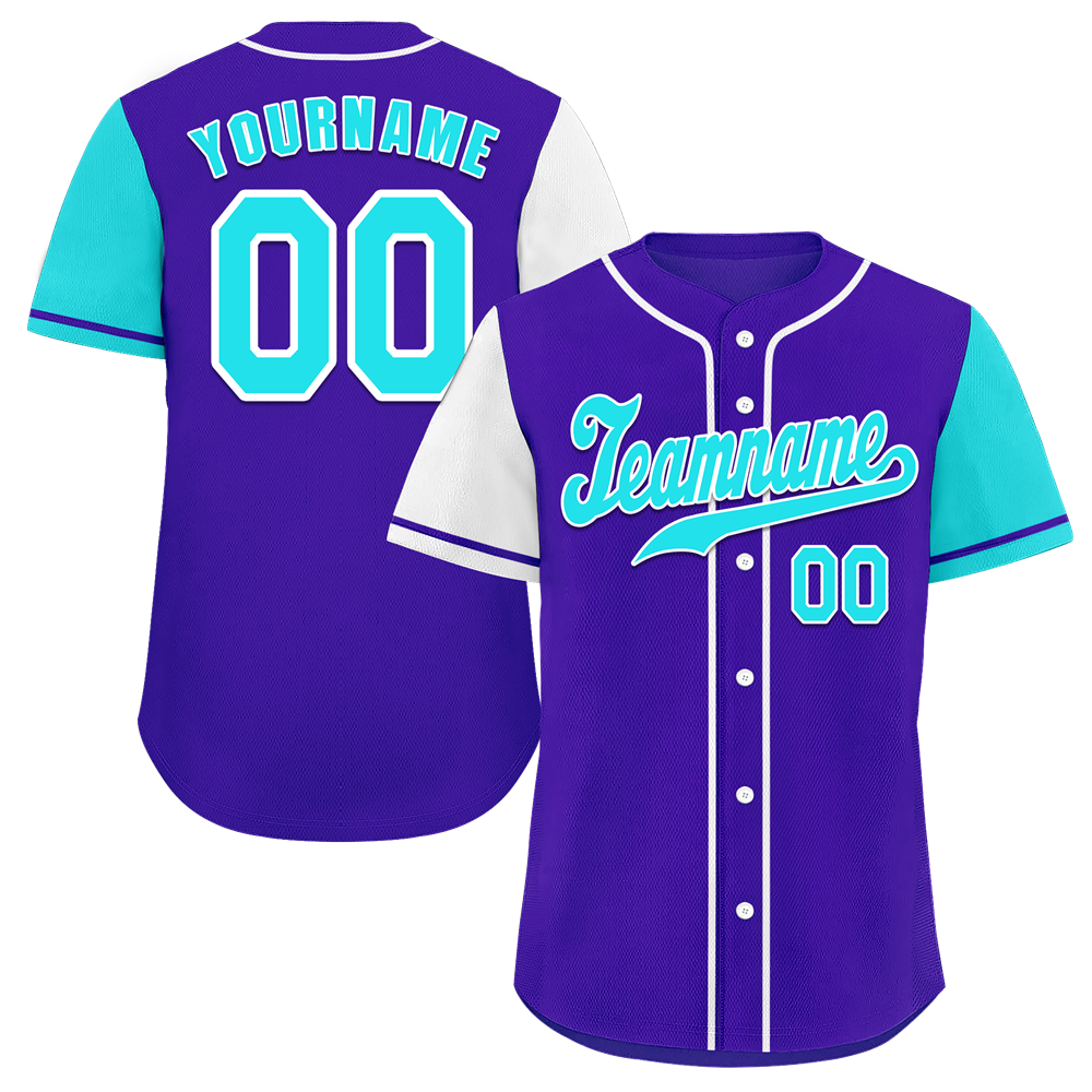 Custom Blue Two Tone Aqua Authentic Baseball Jersey