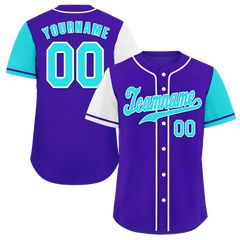 Custom Blue Two Tone Aqua Authentic Baseball Jersey