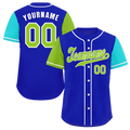 Custom Blue Two Tone Green Authentic Baseball Jersey