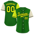 Custom Green Two Tone Yellow Authentic Baseball Jersey