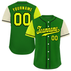 Custom Green Two Tone Yellow Authentic Baseball Jersey