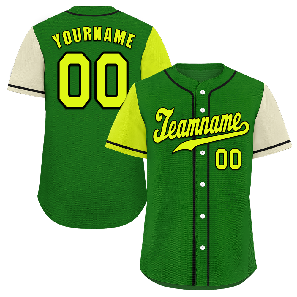 Custom Green Two Tone Yellow Authentic Baseball Jersey