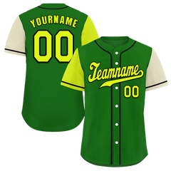 Custom Green Two Tone Yellow Authentic Baseball Jersey