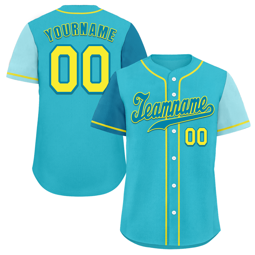 Custom Aqua Two Tone Blue Authentic Baseball Jersey