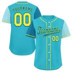 Custom Aqua Two Tone Blue Authentic Baseball Jersey